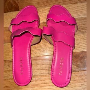 Talbots Womens, Fuchsia/ Pink, Open Toe Slip On Flats